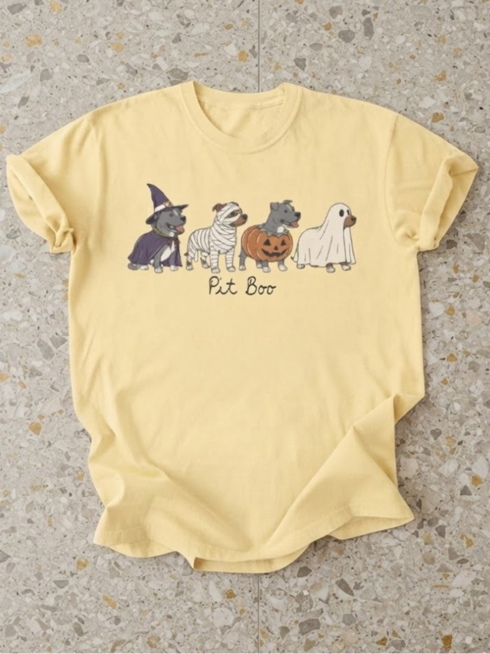 Pitbull Dog Halloween Costume Cute Ghost Pumpkin Gildan T-Shirt